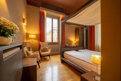 Letto o letti in una camera di B&B Repubblica