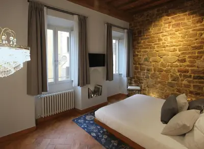 Letto o letti in una camera di Casa Thiele alla Signoria