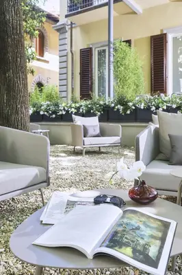 Area soggiorno di Messori Suites