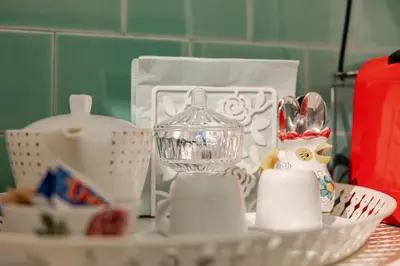 Set per la preparazione di tè e caffè presso Cottage in centro con parcheggio privato