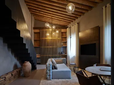 Area soggiorno di Fornace Suite