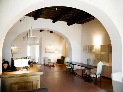 Area soggiorno di Apartment in Tuscany with Pool near Florence
