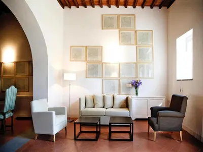Area soggiorno di Apartment in Tuscany with Pool near Florence