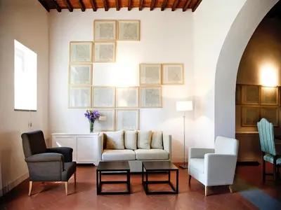 Area soggiorno di Apartment in Tuscany with Large Pool