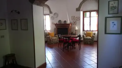 Area soggiorno di Casa Bartolacci Charme in Bivigliano (Near Mugello and Florence)