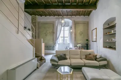 Area soggiorno di Historical stone house, in the amazing centre of Florence!