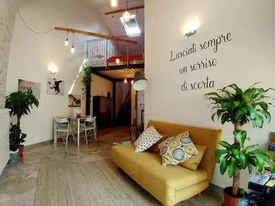 Area soggiorno di Il loft di Nina