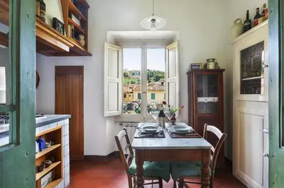 Cucina o angolo cottura di A Postcard View in a Vintage Apartment
