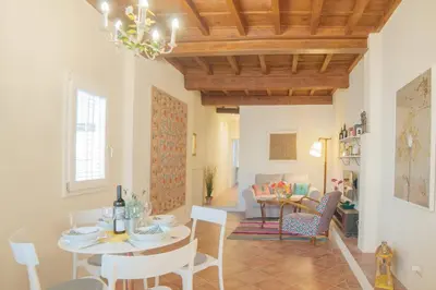 Area soggiorno di Cozy Macci flat 4 people near Santa Croce Square