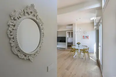 TV o dispositivi per l'intrattenimento presso Penthouse with big terrace in Oltrarno