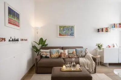 Area soggiorno di Ponte Vecchio Newly restyled flat, Walk Everywhere