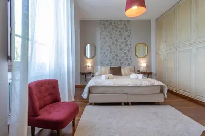 Letto o letti in una camera di Villa Lia - Apartment in Villa with private garden and Pool