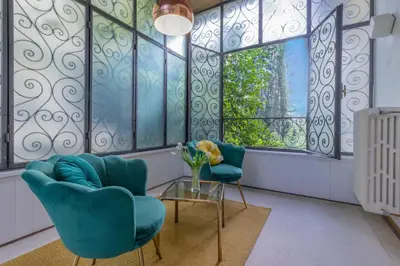Area soggiorno di Villa Lia - Apartment in Villa with private garden and Pool