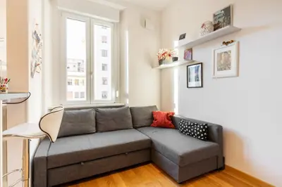 Area soggiorno di GuestHost - Doni Quiet and Comfortable Apartament with Balcony