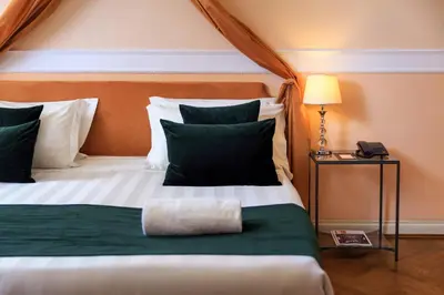 Letto o letti in una camera di Hotel Villa Carlotta