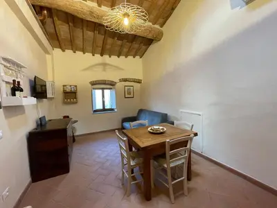 Area soggiorno di Porta del Chianti Tuscany Apartment