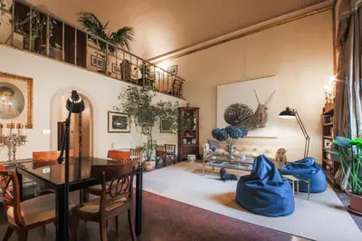 Area soggiorno di Apartments Florence - The Slowcoach House