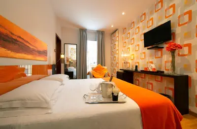 Letto o letti in una camera di Hotel De La Pace, Sure Hotel Collection by Best Western