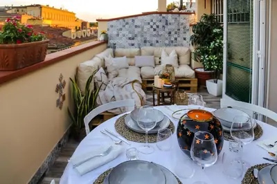 Area soggiorno di Apartments Florence - Florence Magic House