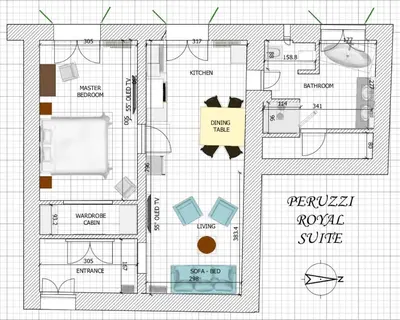Planimetria di Peruzzi Royal Suite