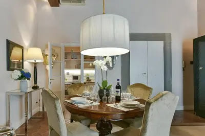 Area soggiorno di Boccaccio elegant apartment in Oltrarno