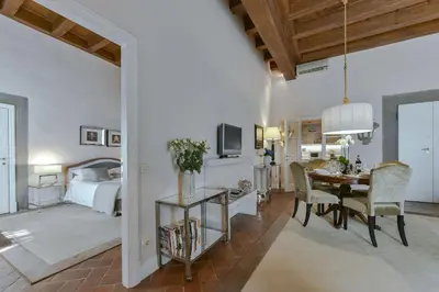 TV o dispositivi per l'intrattenimento presso Boccaccio elegant apartment in Oltrarno