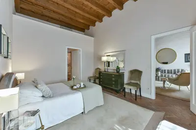 Area soggiorno di Boccaccio elegant apartment in Oltrarno