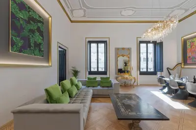 Area soggiorno di Cavour 83 Prestige House by 360Rentals