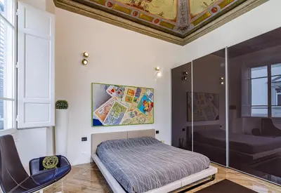 Letto o letti in una camera di The House of the Prime Minister Crispi