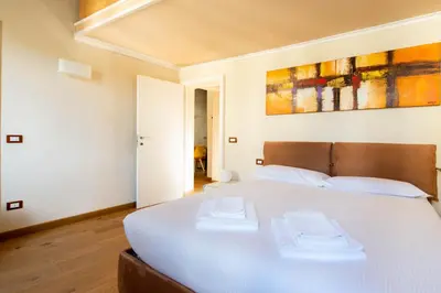 Letto o letti in una camera di Modern & Bright in Oltrarno, Steps to Boboli & Pitti