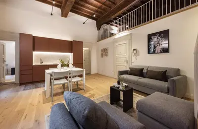 Area soggiorno di Apartments Florence- The retreat